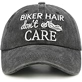 Waldeal Biker Hair Don't Care Hat for Women, Denim Washed Adjustable Baseball Cap