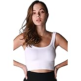 NIKIBIKI Women Seamless Chevron Ribbed Crop Top, Made in U.S.A, One Size