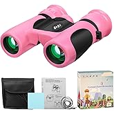 BLACKICE Binoculars for Kids, High-Resolution 8x21, Kids Binoculars Gift Set for Boys & Girls, Shockproof & Compact for Bird Watching, Travel, Hiking, Camping, Hunting, Children Outdoor Gear (Pink)