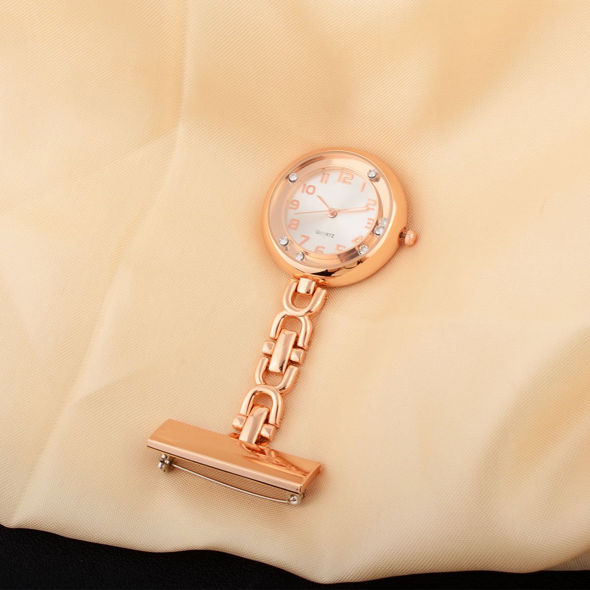 MODIWEN Nurse Alloy Case Women Watches with Rolling Bead Rhinestones Bezel Doctor Hanging Watch