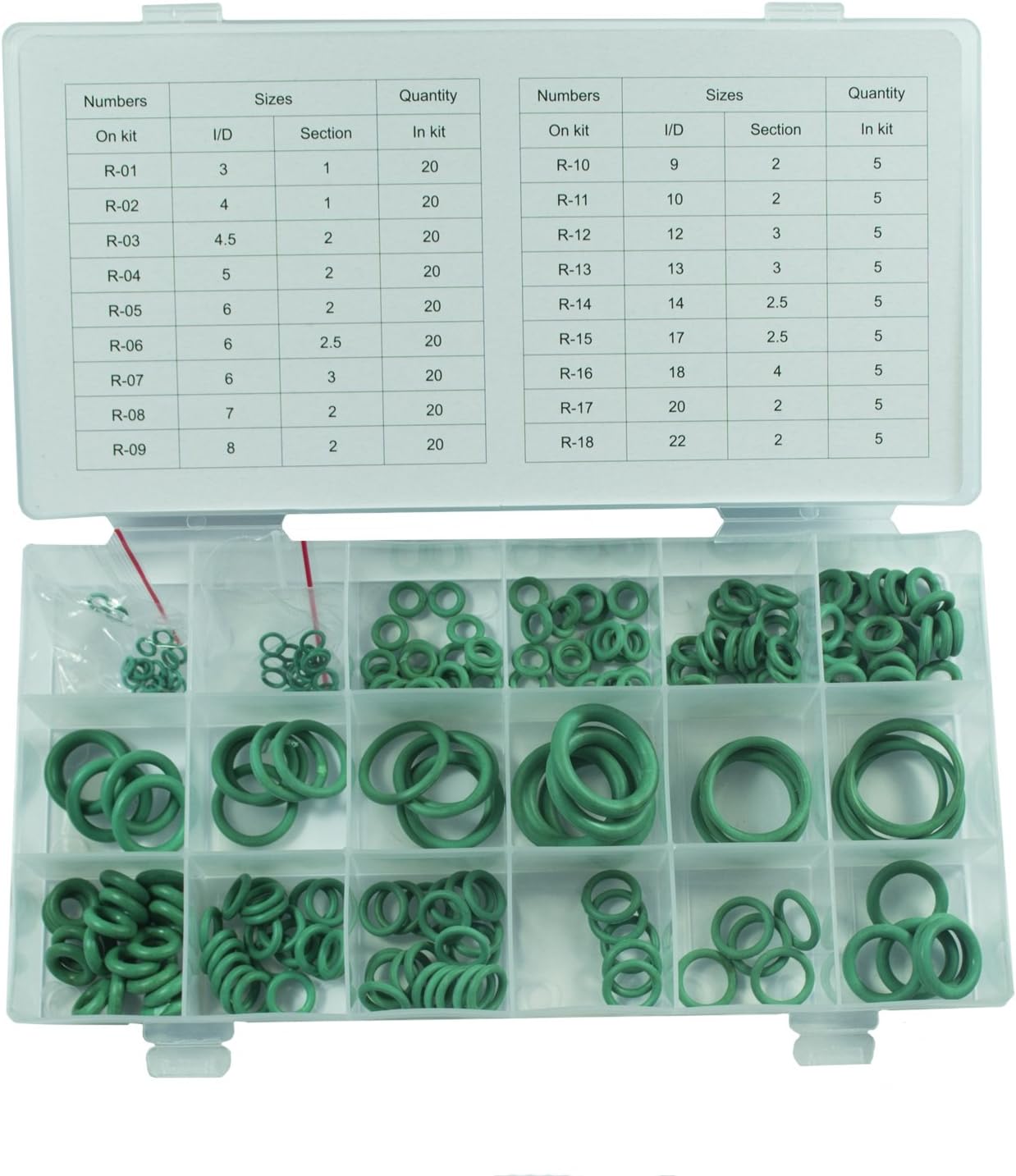 Amazon.fr HNBR ORing Assortiment Vert Ø 322 mm 225 pièces Kit de