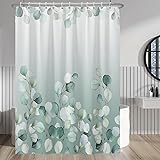 Baocicoo Eucalyptus Leaf Shower Curtain Sets Green