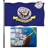 Navy Flag 3x5 Double Sided Embroidered- United States Navy Seal Flags Double Stitched USN Military Flags with Brass Grommets Outdoor Indoor