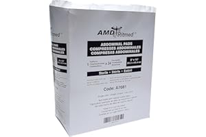 AMD Ritmed Sterile Abdominal Pads – 8” x 10” – 24 Pouches Per Box – Highly Absorbent, Non-Adherent, Latex-Free Wound Dressing