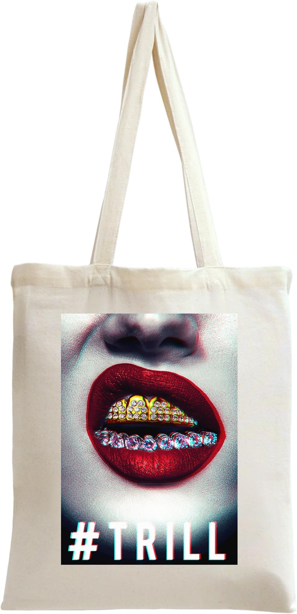 Asap Rocky Gold Teeth Diamond Red Lips Trill Tote Bag