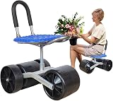 Rotating Garden Seat 360° Rolling Chair Adjustable Height with Wheels view 1