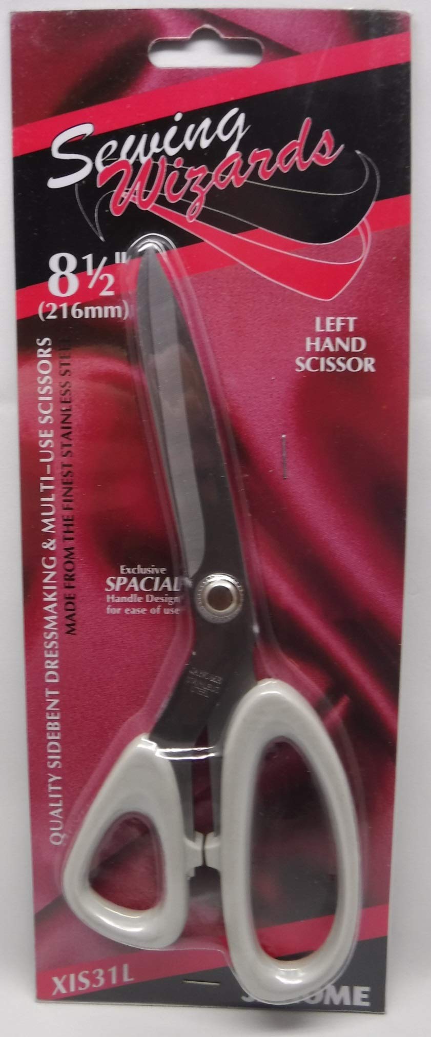 Janome 8.5-Inch Side-Bent LEFT HAND Dressmaking SEWING WIZARDS Scissors, Metal, Purple, 9 x 12 x 16 cm