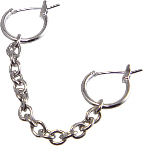 Amazon リング ピアス 2ホール チェーン フープ メンズ レディース シルバー ピアス 通販