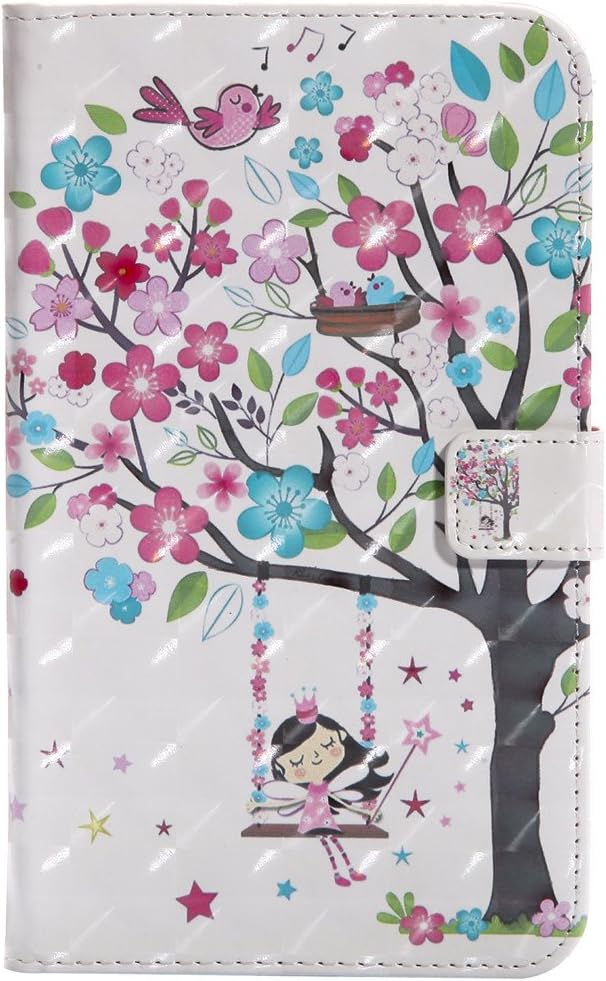 LYO Galaxy Tab A 7.0 Case, [Card Slots] 3D Painted Premium PU Leather Folio Wallet Stand Shell Flip Case Cover for Samsung Galaxy Tab A 7.0 Inch SM-T280/T285 Tablet - Floral Tree Girl