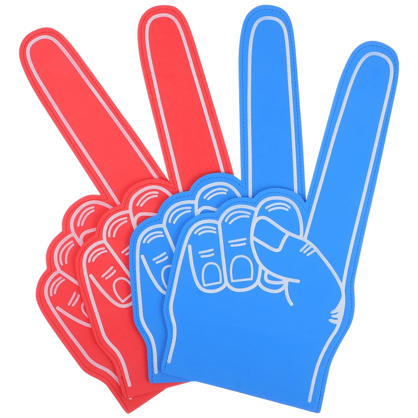 Toddmomy Foam Fingers 4 Pcs Giant Non-Slip Soft Finger Covers for Cheerleading Sports Fans Party Supplies Comfortable Fit for Sports Events