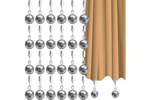 Yteseery 24 Pack Outdoor Curtain Weights, Heavy Duty Drapery Weights for Patio Pergola Cabana Gazebo, Stainless Steel Clips for Fixing Garden Flag, Shower Curtains, Tablecloth
