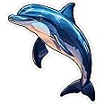 Dolphin Sticker 4 Inch Marine Mammal Ocean Animal Dolphin Lover Pod - Waterproof Animal Vinyl Decal for Laptop Water Bottle Car Tumbler - Durable Aesthetic Long-Lasting Stickers for Adults ID44990