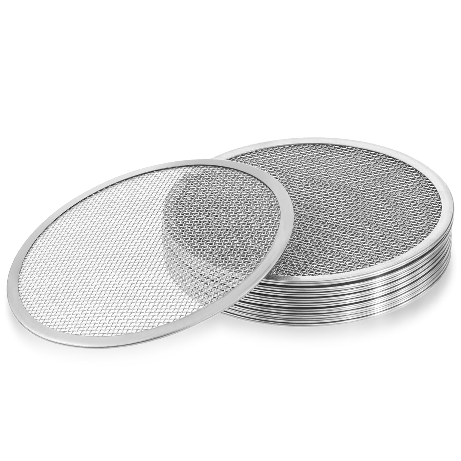 Photo 1 of 10 Pack Stainless Steel Screen Filter Strainer Lid for 86mm Wide Mouth Mason Jar, Sprouting Lids, Mason Jar Sprouting Lids, Regular Mouth Mesh Bean Sprout Sieve Lids for Bean, Alfalfa, Broccoli