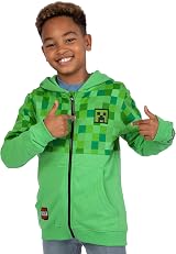 Minecraft Hoodie Boys Zip Up Green 7-8 Years 100% Cotton view 3