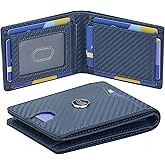 Royal Bagger Carbon Fiber Slim Wallets for Men, Minimalist RFID Blocking Card Holder, Lightweight Front Pocket Wallet 3240 (Sea Blue)