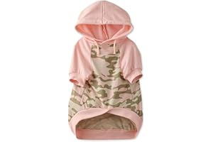 Pet Passion Rocky – The Orginal Lightweight Hooded TEE 100% Organic Cotton Dog Hoodie Pet Coat Sweater for Small, Medium, Large Dogs, Pink Half Camo, X-Large (55-80 lbs)