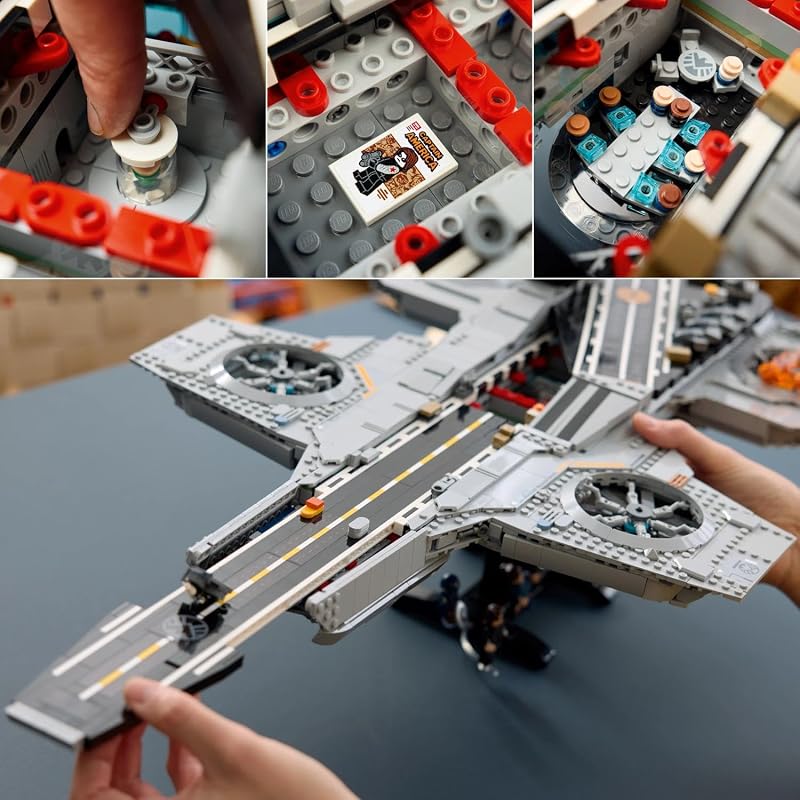 ǀ Marvel Elivelivolo S.H.I.E.L.D. - Kit di Modellismo per Adulti - 6 Minifigure, tra cui Captain America e Nick Fury - Decorazione per Mensola Fai da Te - Regalo per i Fan degli Avengers - 76354