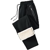 STICKON Mens Winter Fleece Pants Warm Sherpa Lined Sweatpants with Pockets