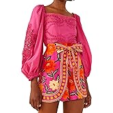 Breoklla Women's Boho Wrap Skort High Waist Mini Flowy Floral Skirt Shorts for Beach Vacation Summer Festival Outfit