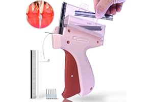 FOGESION Quick Fixer Micro Stitch Gun for Clothes, 6 Needles, 2000 Black and White Fasteners, Tagging, Sewing, and Hemming Tool, Fine Quilting Kit, Price Tag, Speedy Sticky Versatile Handheld