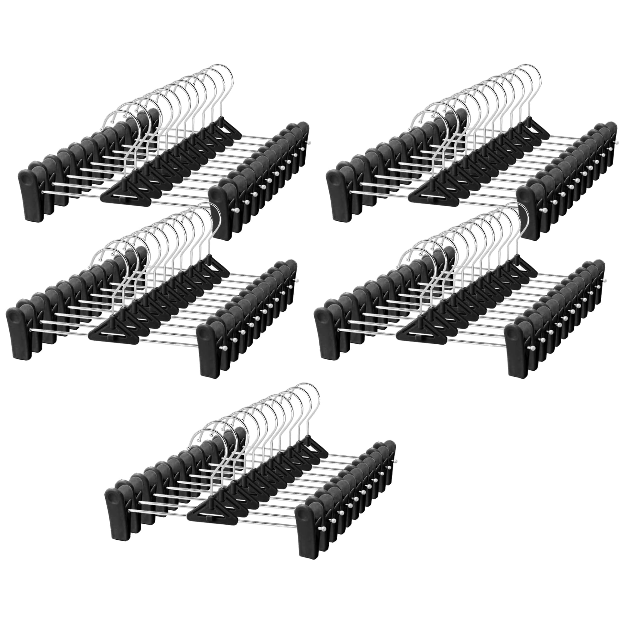 Photo 1 of NORTHERN BROTHERS Pants Skirt Hangers 50 Pack - Stackable Space Saving Jeans Shorts Hanger with Clips for Kid, Man, Women, Children, Baby