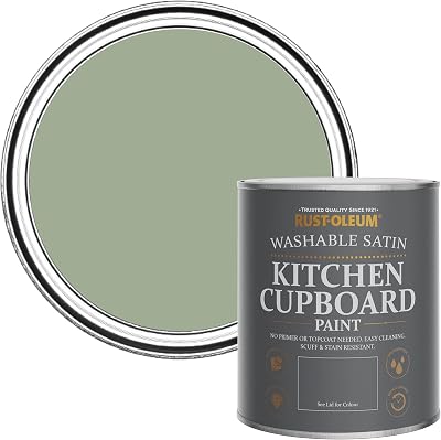 Rust-Oleum Green Scrubbable Kitchen Cupboard Paint Satin 750ml Bramwell