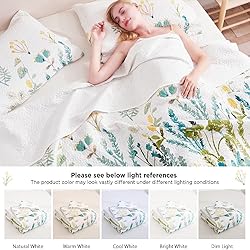 King Size Floral Quilt Set for Bed Lightweight