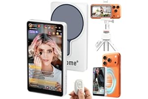 Magnetic Selfie Monitor Screen for iPhone & Android,No Delay,Built-in Speaker,Real-Time Screen Sharing,Selfie Monitor for Vid