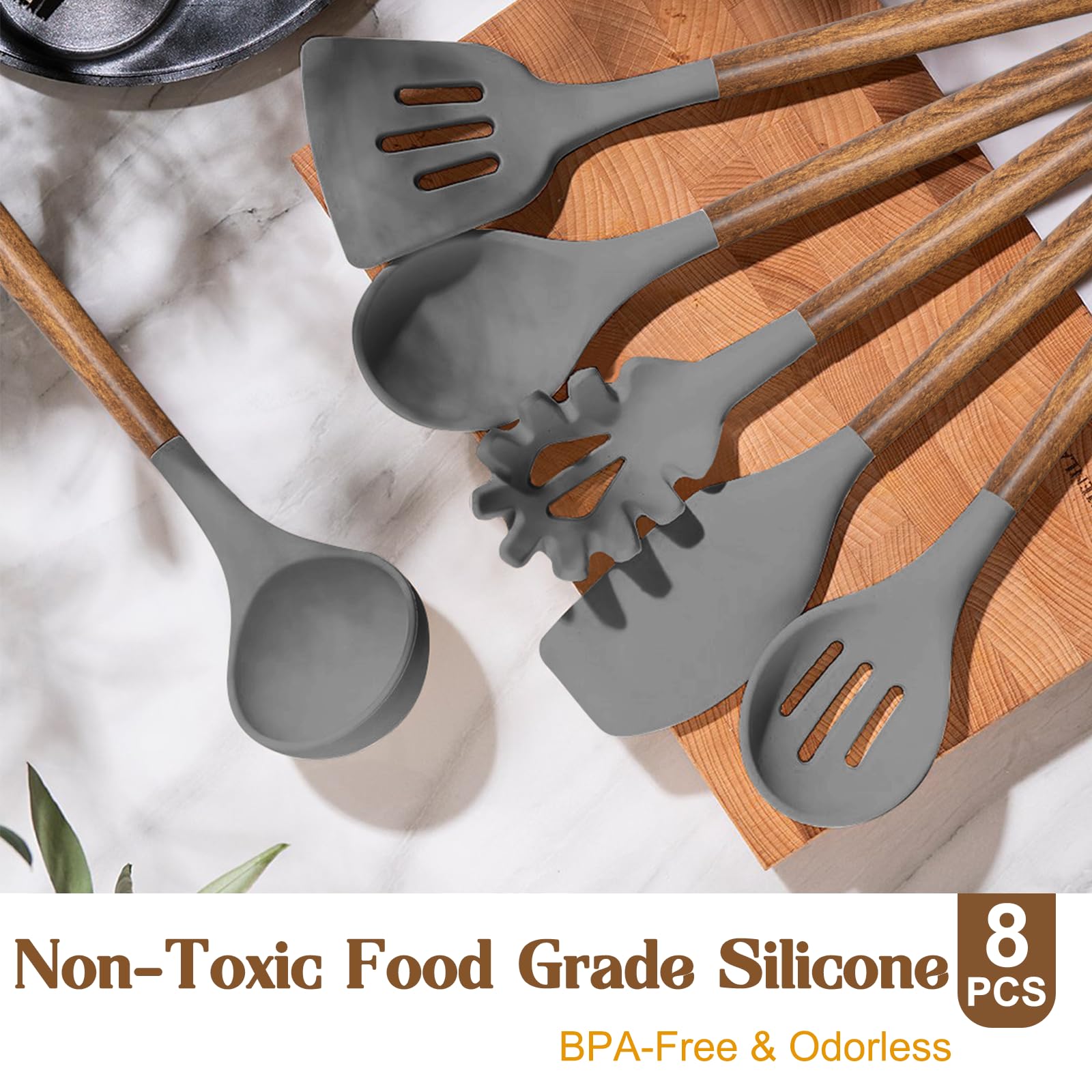 Mua Umite Chef Silicone Cooking Utensil Set, 8-Piece Kitchen Utensils ...