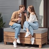 Outdoor 2 Seater Bench Cushion 8cm Thick Waterproof Grey view 8