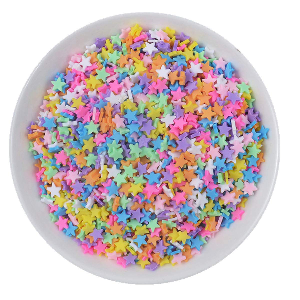 100g Resin Flatbacks Slime Accessories Clay Sprinkles Decoration for Slime Charms Filler DIY Slime Supplies Fake Candy Chocolate Cake Dessert Mud Particle Scrapbook Phone Case (star14)