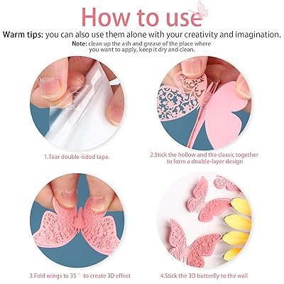 Download Buy 120 Pieces 60 Pairs 3d Layered Butterfly Wall Decor Removable Butterfly Stickers Hollow Mural Decals Diy Decorative Wall Art Crafts For Baby Room Home Wedding Decor Pink Online In Indonesia B08kw97y3n