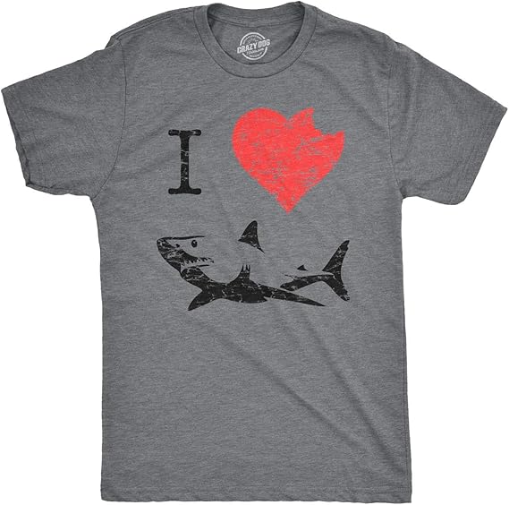 Amazon 私はサメtシャツパパサメ面白いグラフィックtシャツのお父さんヴィンテージtシャツのギフトが大好き Tシャツ カットソー 通販