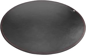 LinkIdea Leather Splat Mat for Under High Chair Floor Protector for Kids - Reusable Infant High Chair Mat Food Splash Spill Mats, Waterproof Portable Picnic Blanket Outdoor Mat (Black)