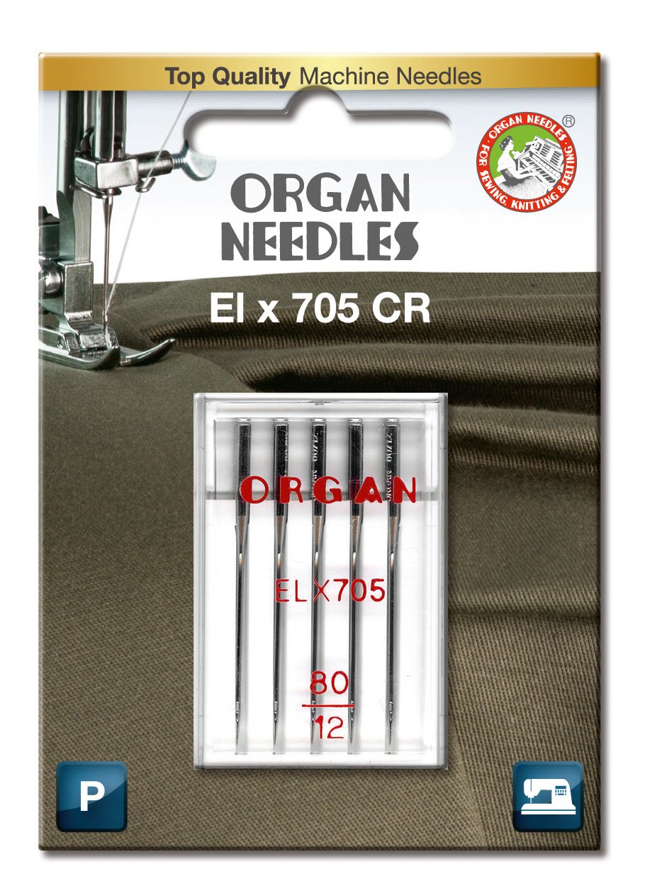 Organ Needles # 80/12 ELx705 Serger x 5 Needles, Silber