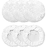 NYTKL 6PCS 7 Inch Wool Buffing Pads, Soft Lamb Fleece Car Polisher Bonnet Pad with Drawstring, Mircofiber Waxer Pad Cover Woolen Polishing Waxing Sleeve for Orbital Buffer Polisher