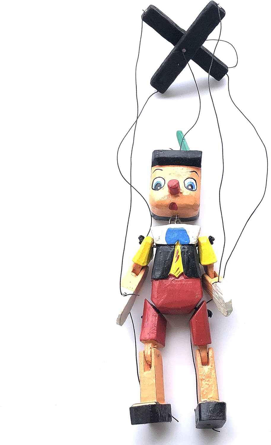 Pinocho de Madera con Cuerda Multicolor,20cm ,HC Enterprise-019