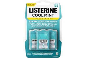 Listerine PocketPaks Breath Strips, Cool Mint, 24-Strip Pack, 3 Pack | Breath Freshener, Dissolves Instantly, Kills 99% of Bad Breath Germs, Travel Essentials