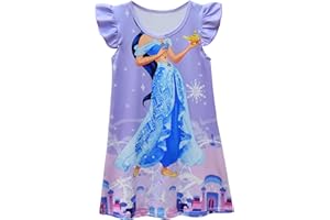 AOVCLKID Little Girls Princess Costume Girls Casual Cartoon Printed Dress