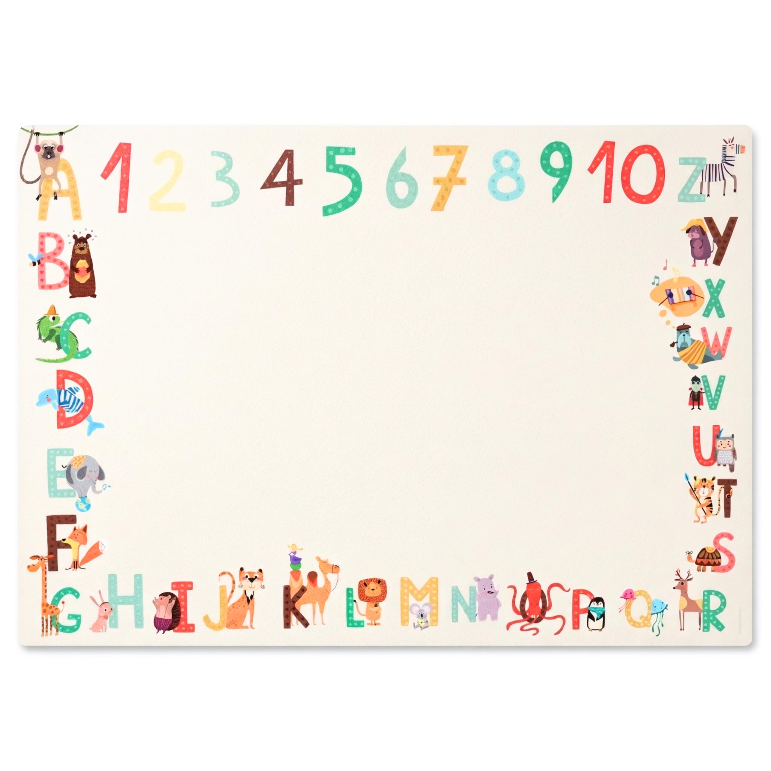 Friendly Fox ABC desk pad paper - XXL notepad - A2 tear-off paper pad - colouring and writing pad - desk pad, children, girls / boys