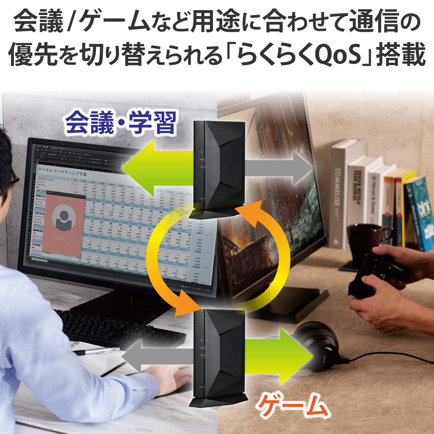 Elecom WRC-X3200GST3-B WiFi Router, Wi-Fi6, 11ax 2402+800Mbps, FTS Optical and Optical Collaboration, IPv6 (IPoE) Compatible,