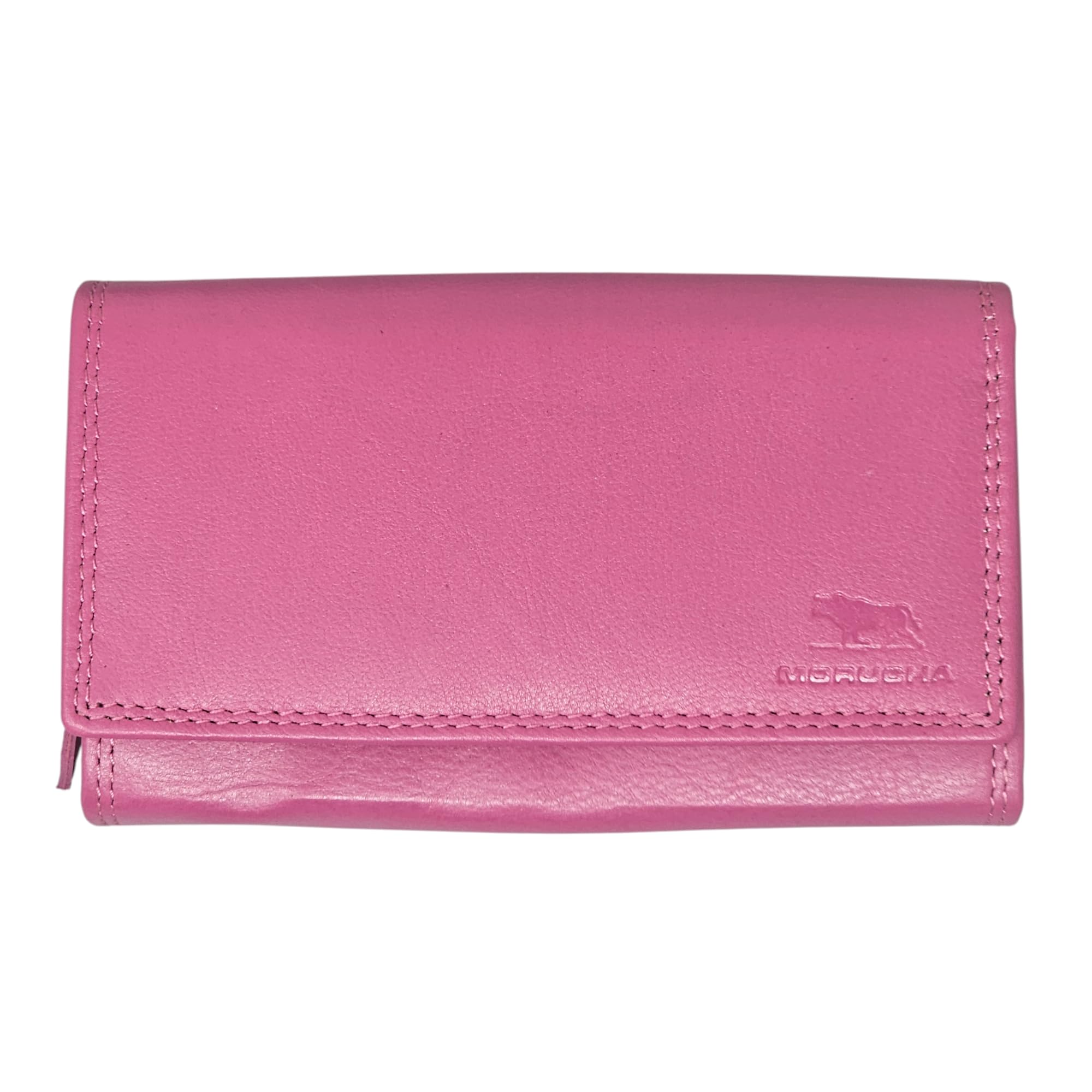 MORUCHA Women’s Clutch Wallet – Genuine Leather RFID Blocking Purse, Multi-Compartment Large Capacity Cardholder with Zipped Coin Sections – Gift Boxed – M90 (Fuchsia)