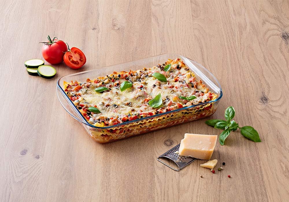 Pyrex® - Essentials - Set of 2 Rectangular Glass Lasagne Dishes (35 x 23 cm, 40 x 27 cm), Clear - Image 3