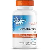 Doctors BEST Benfotiamine 150, Supports Glycemic Balance & Metabolic Response, Non-GMO, Gluten Free, Soy Free, Vegan 120 Veggie Caps
