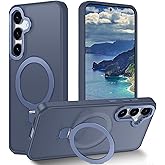 STERKER Designed for Samsung Galaxy S25 Case Magnetic Ring Stand [Military Grade Drop Protection][Compatible with Magnetic] Translucent Slim S25, Blue