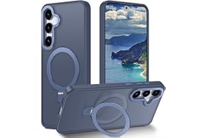 STERKER Magnetic Ring Stand Case for Samsung Galaxy S25 + Case [Military Grade Drop Protection][Case for Magnetic] with Kickstand, Matte Translucent Slim Case for S25 Plus, Blue