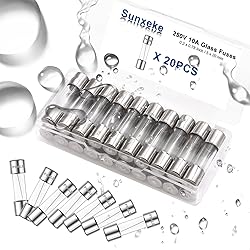 Sunxeke 20PCS F10AL250V 5 x 20mm Fast Blow Glass