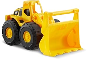 CAT Construction Toys, Construction Fleet 10" Front Loader Toy - Heavy‑Duty Plastic, Working Bucket & Free‑Rolling Wheels, Indoor/Outdoor Sandbox Vehicle for Toddlers & Kids Ages 2 +