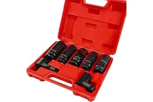 O2 Oxygen Sensor Socket Set (22mm, 27mm, 29mm), 7pcs Automotive Sending Unit Master Sensor for Cars, Trucks & All Vehicles – 