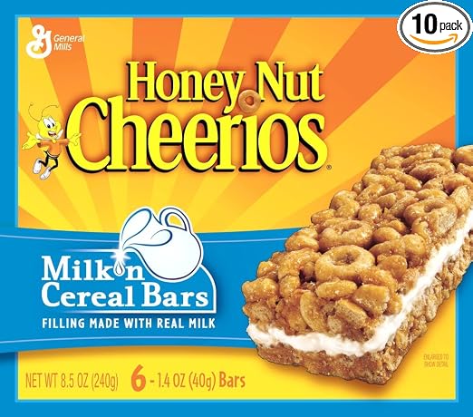 General mills Honey nut cheerios milk'n cereal bars,10000287 (016000660502)